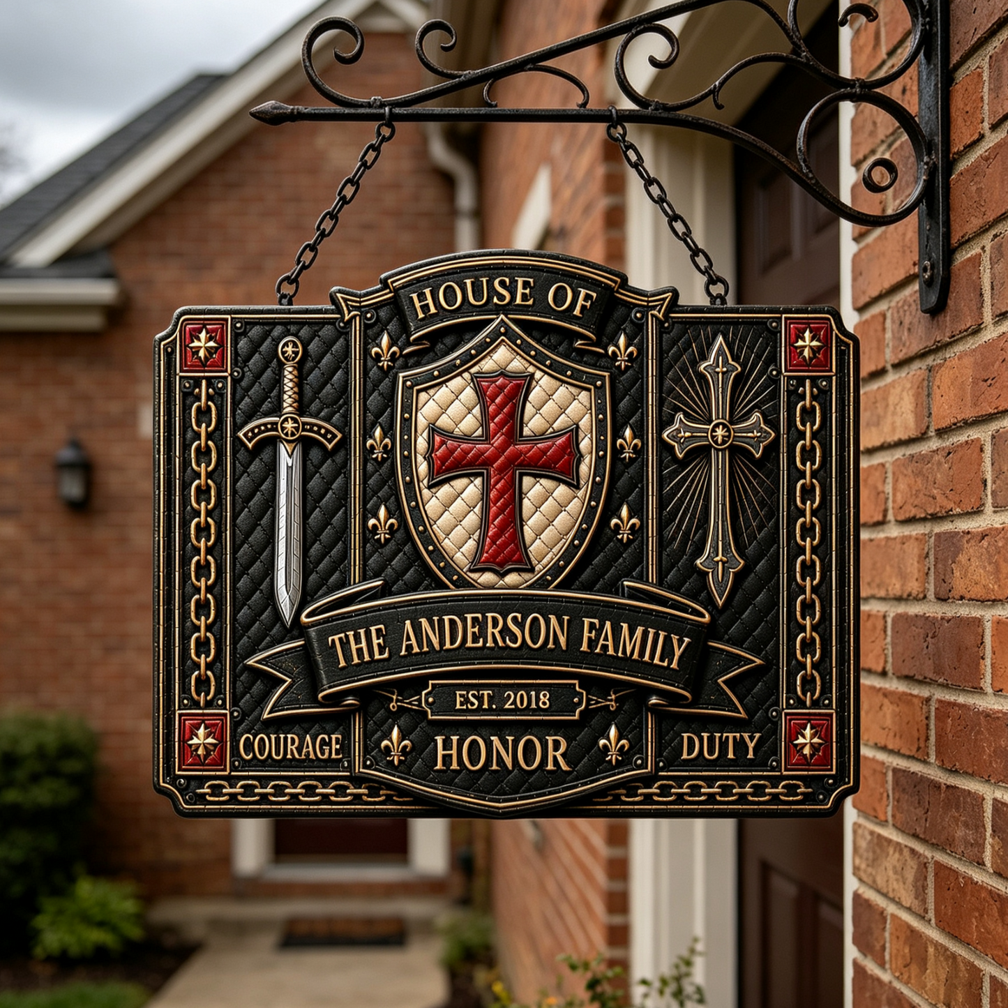 Personalized Knight Family Crest Sign