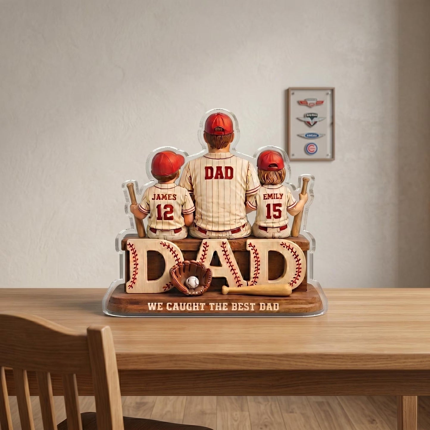 Custom Father's Day Gift-We Caught the Best Dad Baseball