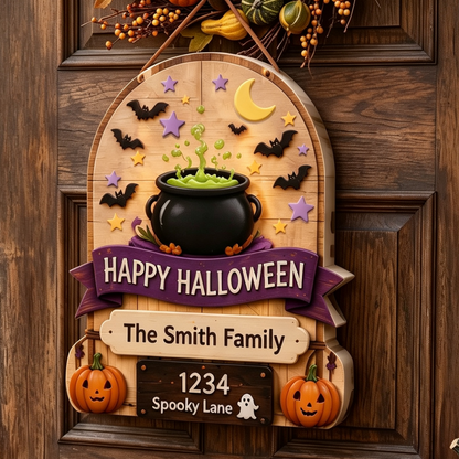 🎃 Personalized Halloween Black Cat Sign