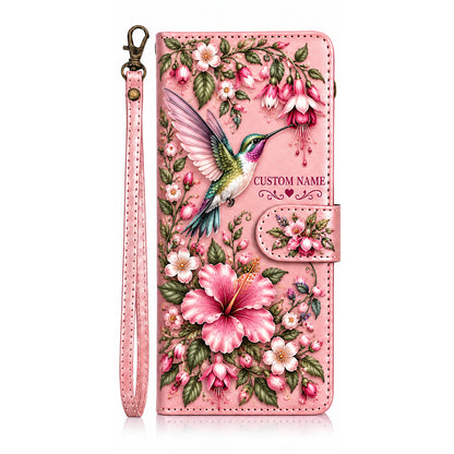 Personalized Garden Wildlife Phone Case - Custom Name Floral Wallet Case