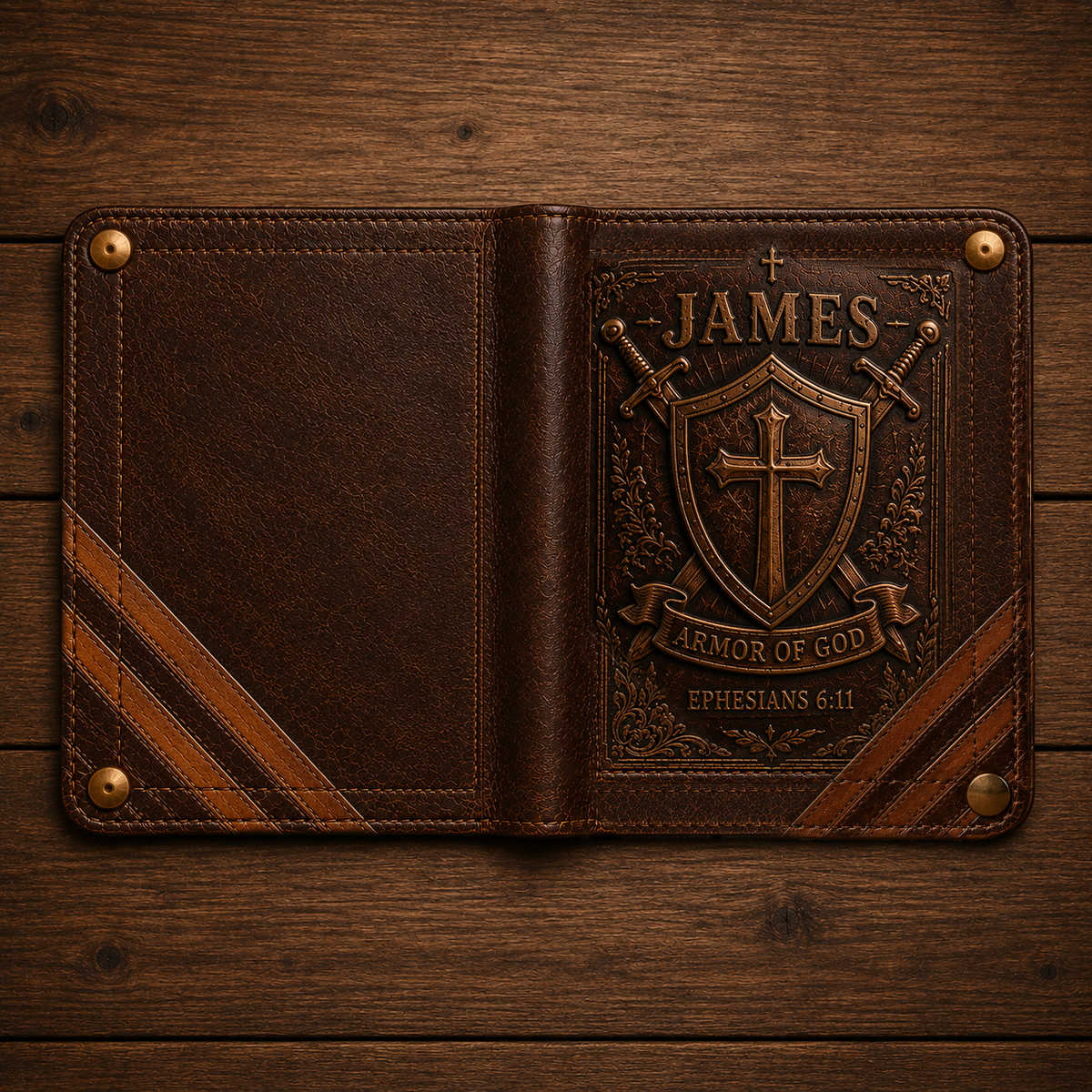 ✝️Custom Name Christian Leather Wallet 🦁 Personalized Bible Verse Wallet for Men