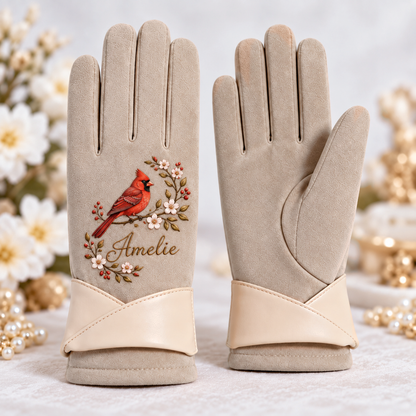Personalized Nature Suede Gloves - Custom Name