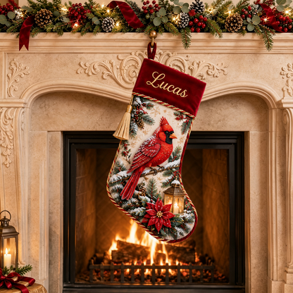 🧦Custom Name Velvet Christmas Stocking 🎁 6 Embroidered Animal Designs