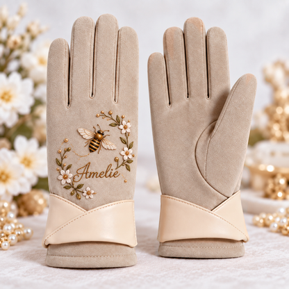 Personalized Nature Suede Gloves - Custom Name