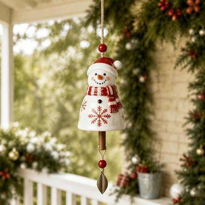 🔔Christmas Ceramic Bell Wind Chime 🎅 12 Styles Santa Snowman Reindeer Hanging Ornament Xmas Porch Tree Holiday Home Decor Gift