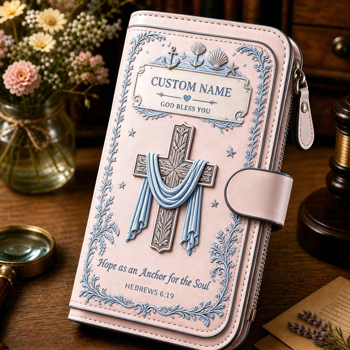 Personalized Faith Over Fear Wallet-Custom Name Faith Organizer