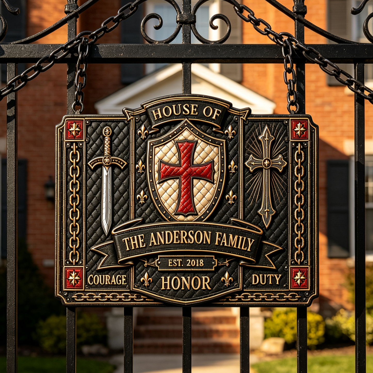 Personalized Knight Family Crest Sign