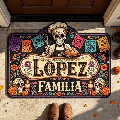 Custom Skeleton Chef Day of the Dead Rug