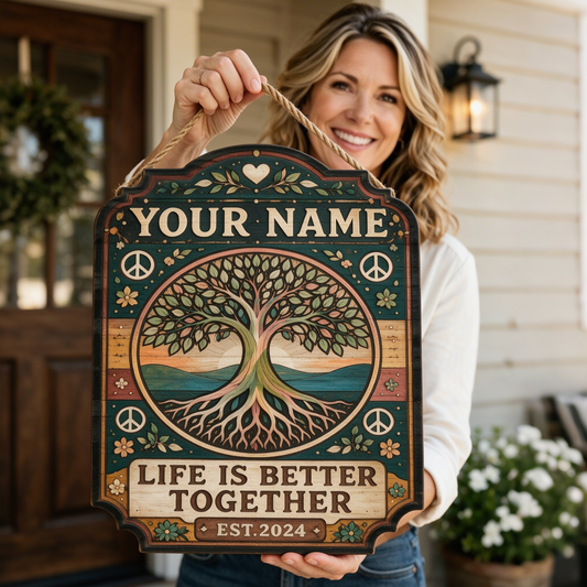 Personalized Tree of Life Family Name Sign