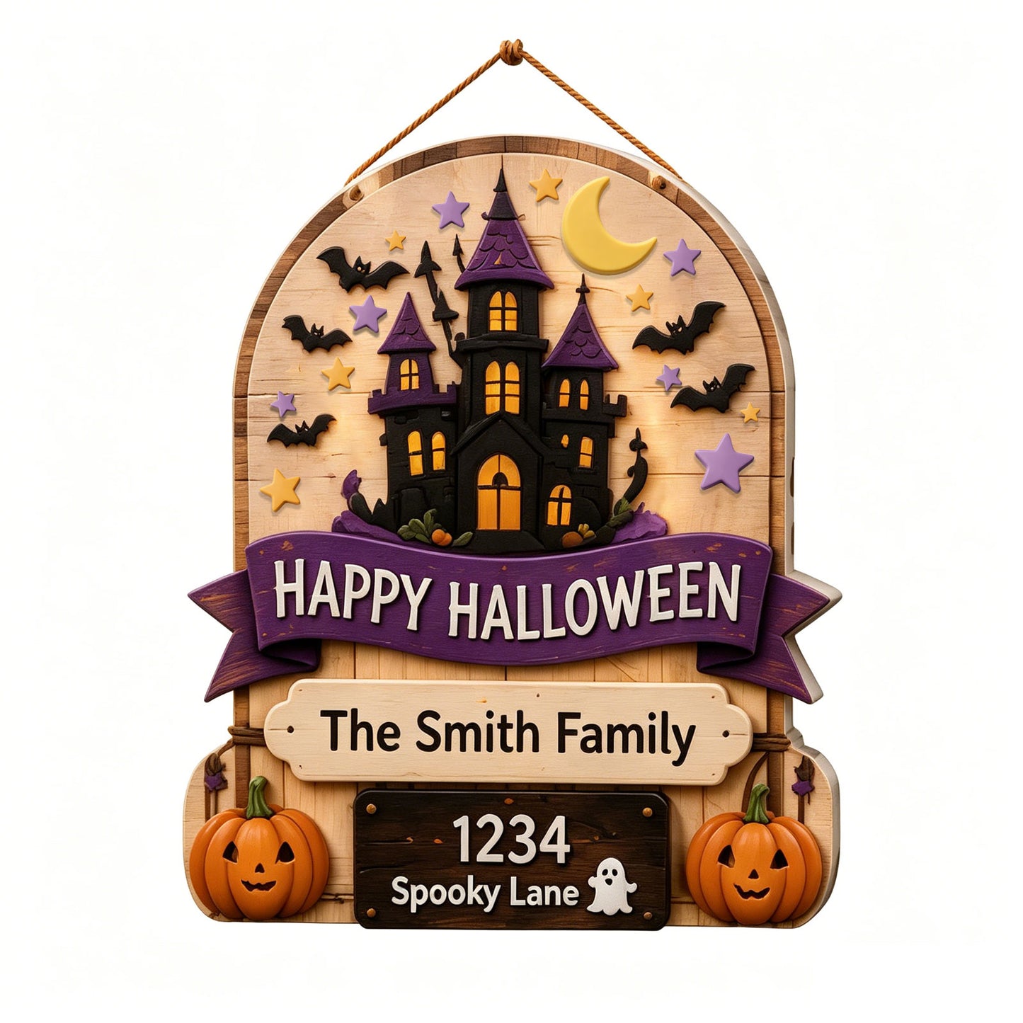 🎃 Personalized Halloween Black Cat Sign
