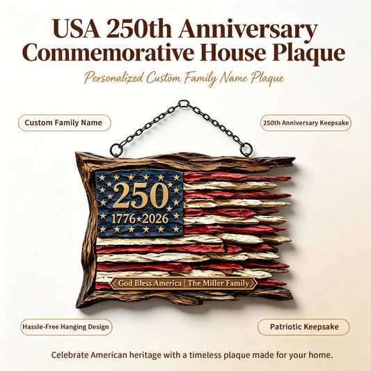 Custom USA 250th Anniversary Flag Plaque