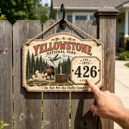 Custom Yellowstone National Park House Number Sign