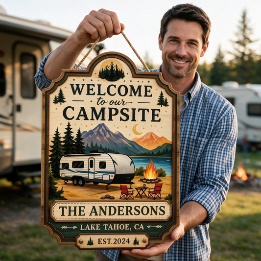 Personalized Welcome To Our Campsite RV Sign