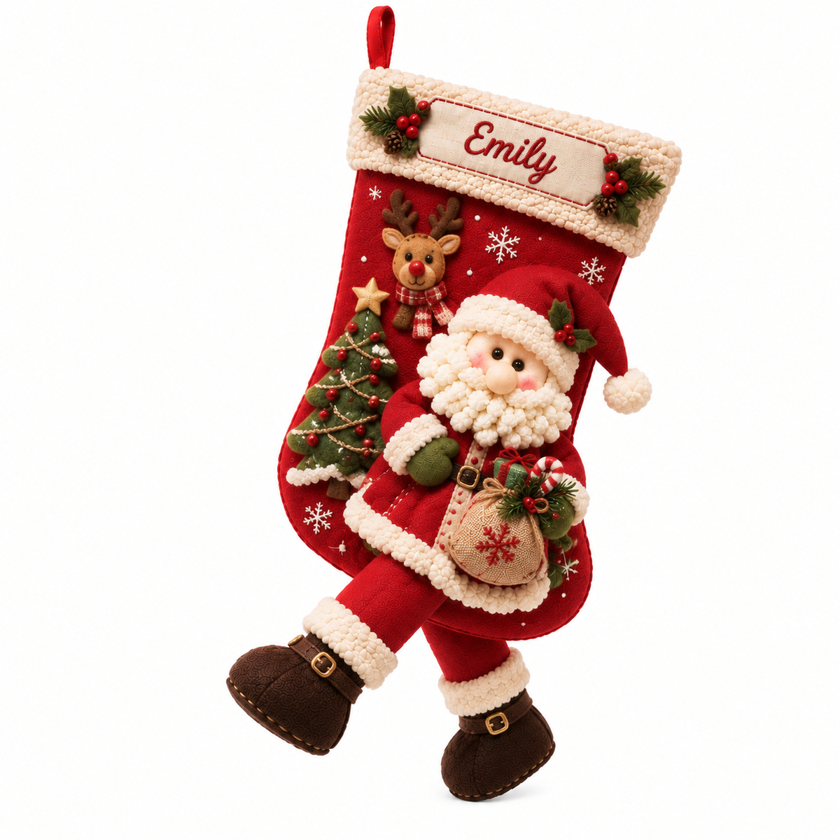 🎅Custom Name 3D Plush Christmas Stocking 🧦 3 Festive Designs