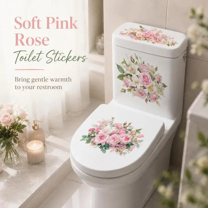 Last Day 50% OFF-Only$12.99🎁3-Piece Floral Bathroom Toilet Sticker Set – Decorative Peel & Stick Decals