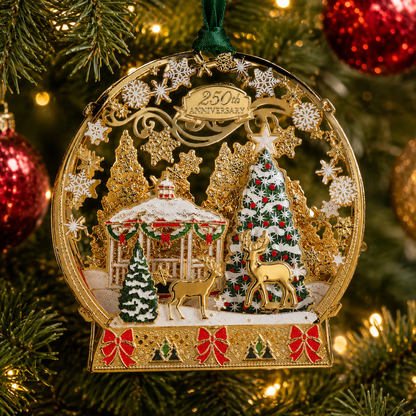 🎄250th Anniversary Christmas Metal Ornament 🎇 | 8 Styles Enamel Gold Plated Tree Hanging Decor, Patriotic 1776‑2026 Holiday Keepsake Gift