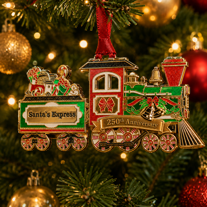 🎄250th Anniversary Christmas Metal Ornament 🎇 | 8 Styles Enamel Gold Plated Tree Hanging Decor, Patriotic 1776‑2026 Holiday Keepsake Gift