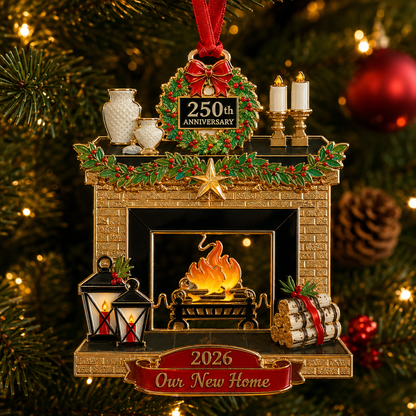 🎄250th Anniversary Christmas Metal Ornament 🎇 | 8 Styles Enamel Gold Plated Tree Hanging Decor, Patriotic 1776‑2026 Holiday Keepsake Gift