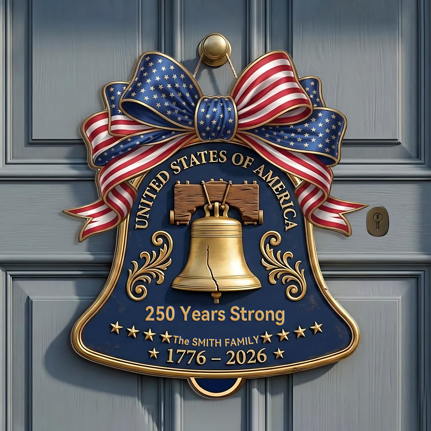 Liberty Bell Door Sign | 1776-2026 USA 250th Anniversary Decor
