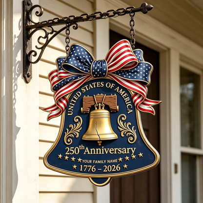 Liberty Bell Door Sign | 1776-2026 USA 250th Anniversary Decor
