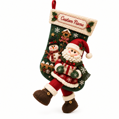 🎅Custom Name 3D Plush Christmas Stocking 🧦 3 Festive Designs
