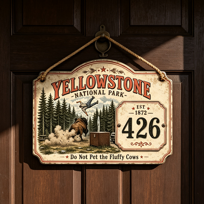Custom Yellowstone National Park House Number Sign