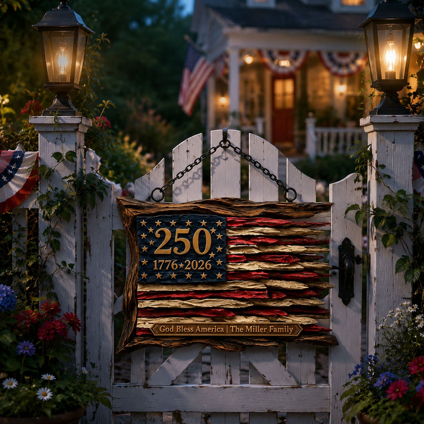Custom USA 250th Anniversary Flag Plaque