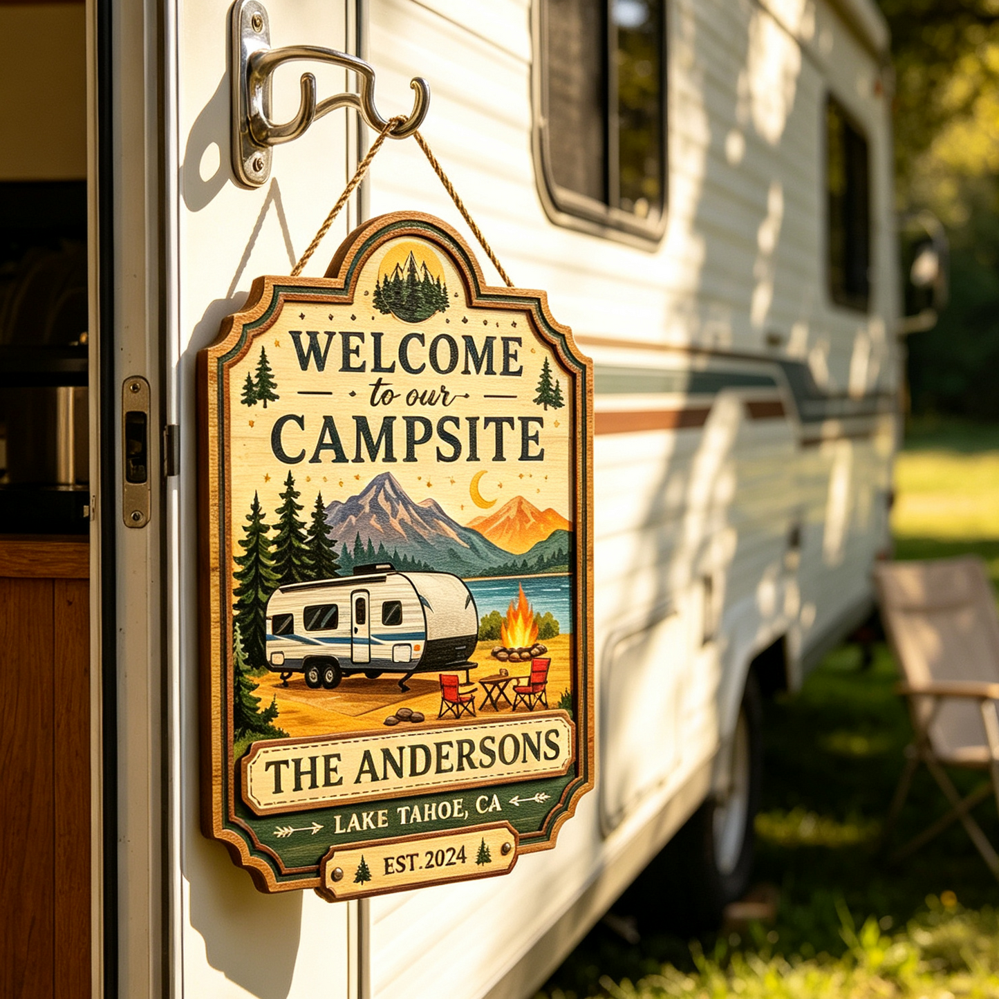 Personalized Welcome To Our Campsite RV Sign