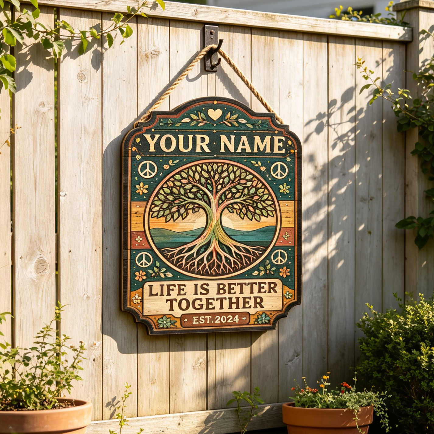 Personalized Tree of Life Family Name Sign