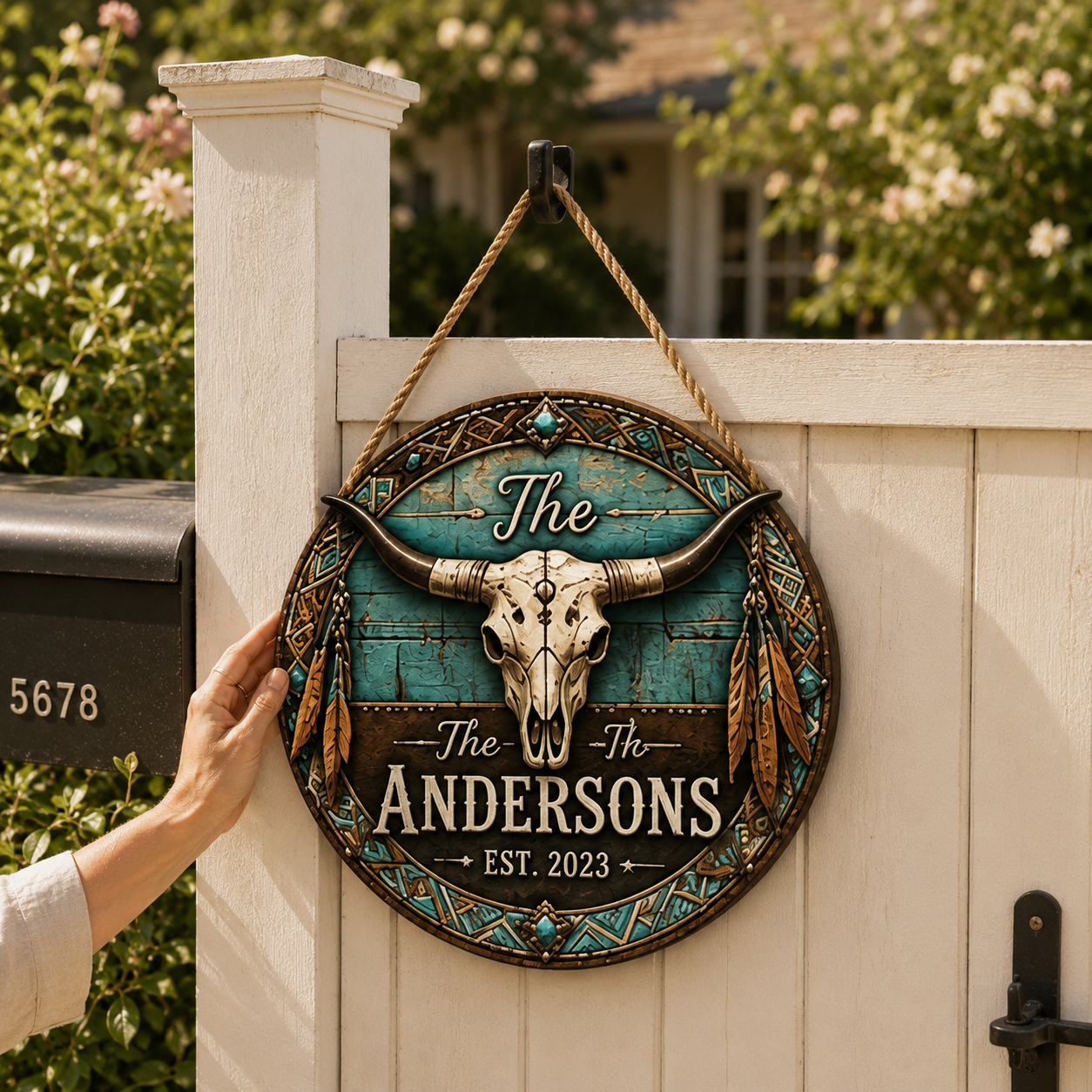 Personalized Western Style Family Metal Door Sign