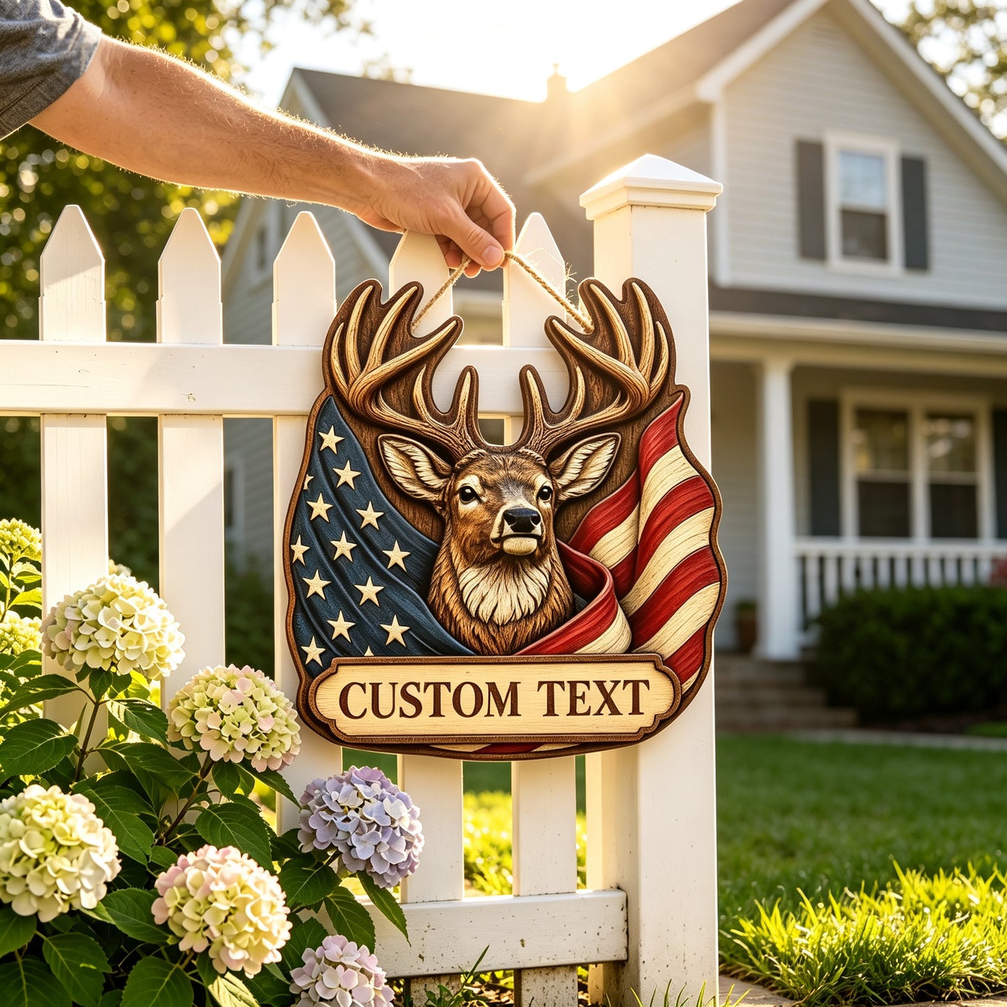 Custom Family Name Deer Door Sign Outdoor Decoration