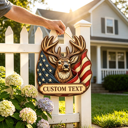 Custom Family Name Deer Door Sign Outdoor Decoration