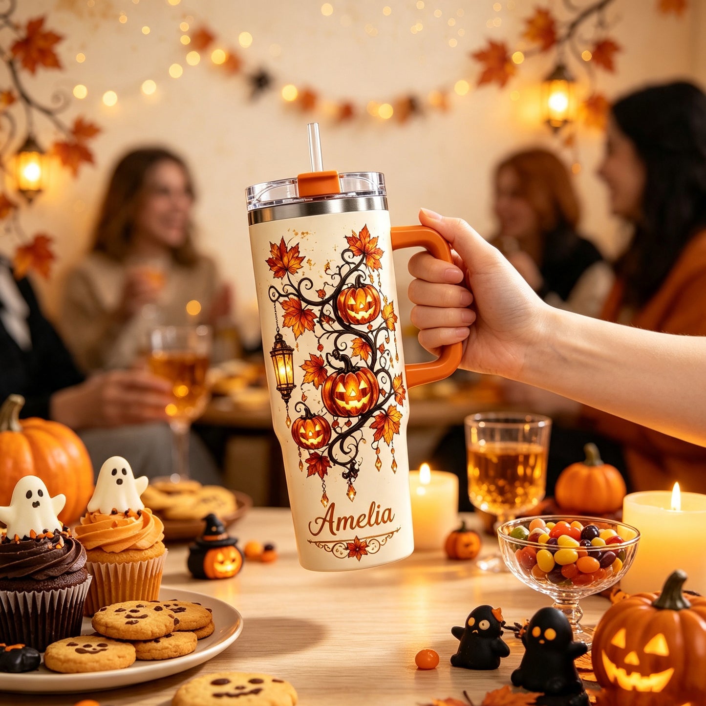 🎃 Personalized Halloween Haunted House Tumbler