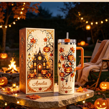 🎃 Personalized Halloween Haunted House Tumbler
