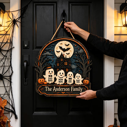 Custom Names Haunted House Wooden Plaque