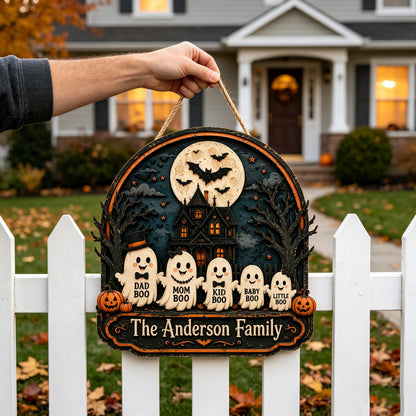 Custom Names Haunted House Wooden Plaque