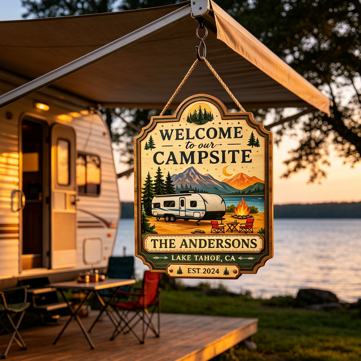 Personalized Welcome To Our Campsite RV Sign
