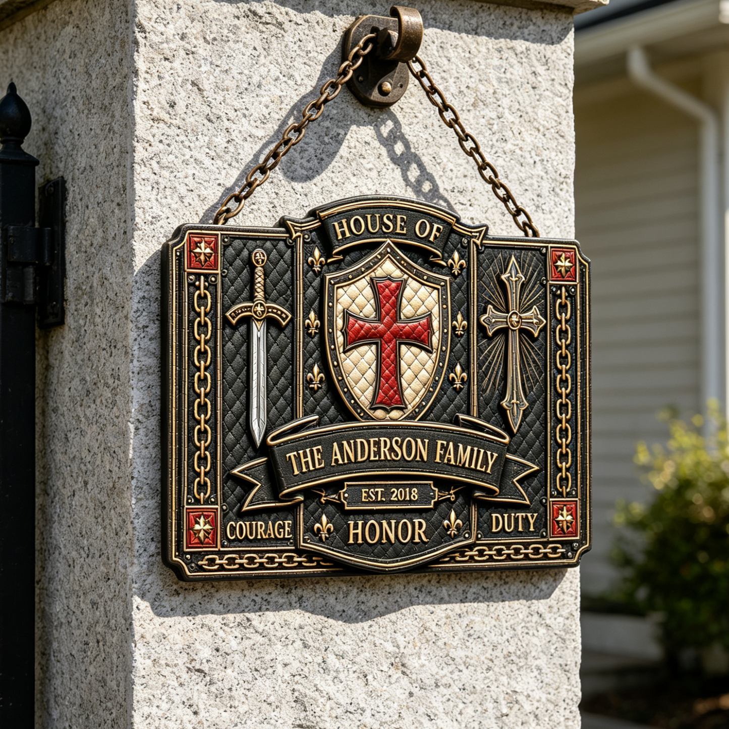 Personalized Knight Family Crest Sign