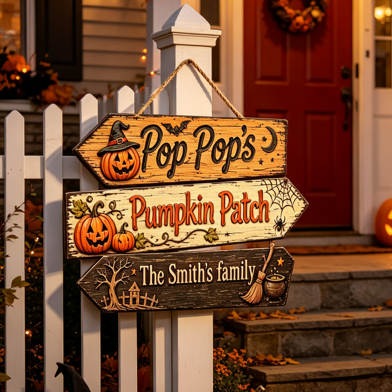 Custom Pumpkin Patch Halloween Family Name Sign