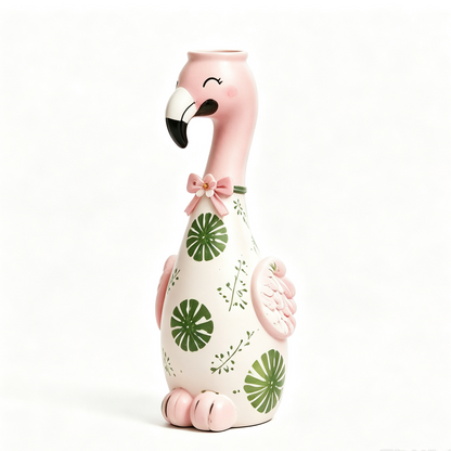 🦩Cute Flamingo Decorative Vase 🌸 5 Styles Resin Figurine Vase Tabletop Centerpiece Indoor Home Shelf Decor Gift