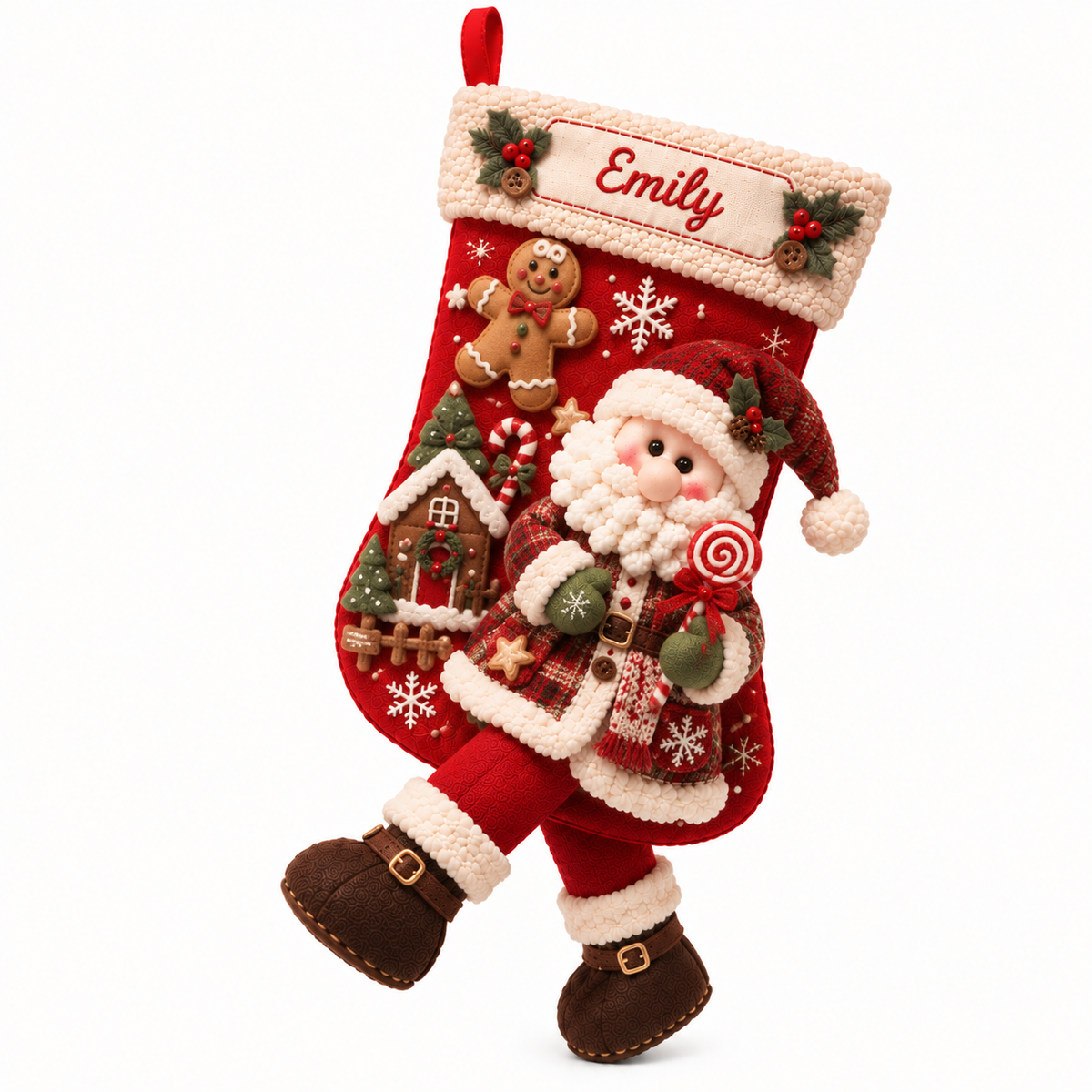 🎅Custom Name 3D Plush Christmas Stocking 🧦 3 Festive Designs