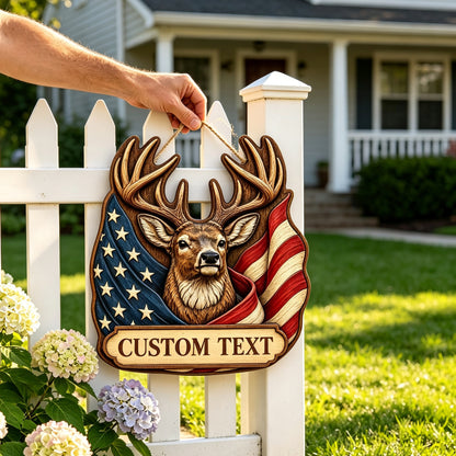 Custom Family Name Deer Door Sign Outdoor Decoration