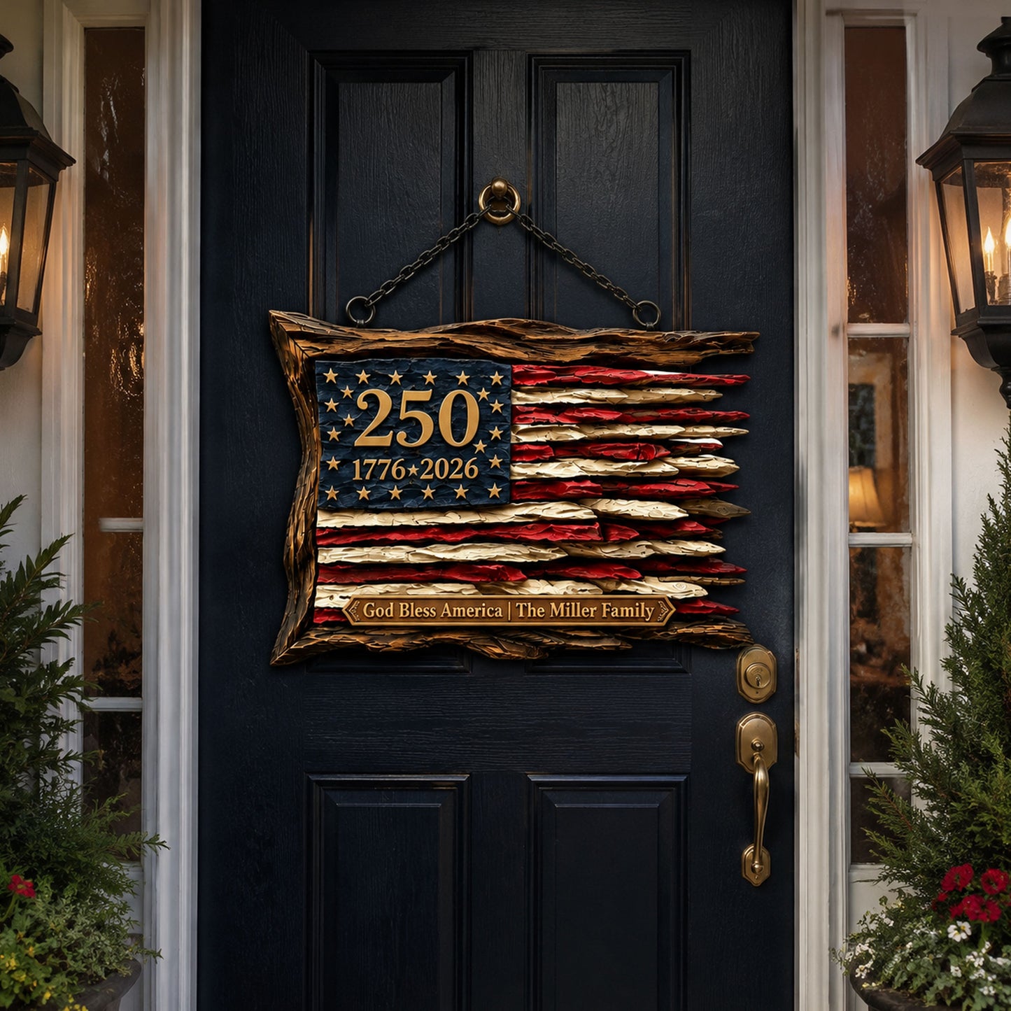 Custom USA 250th Anniversary Flag Plaque