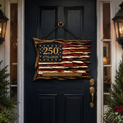 Custom USA 250th Anniversary Flag Plaque