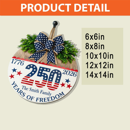 Personalized Round Patriotic Door Decor