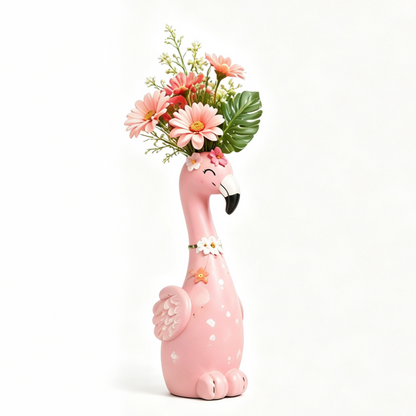 🦩Cute Flamingo Decorative Vase 🌸 5 Styles Resin Figurine Vase Tabletop Centerpiece Indoor Home Shelf Decor Gift