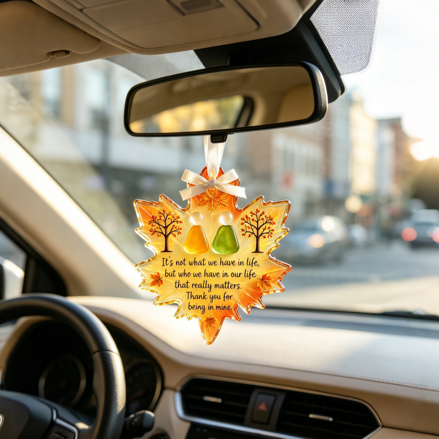 ❤️🍁 Personalized Sea Glass Couple Ornament | Fall Keepsake Gift