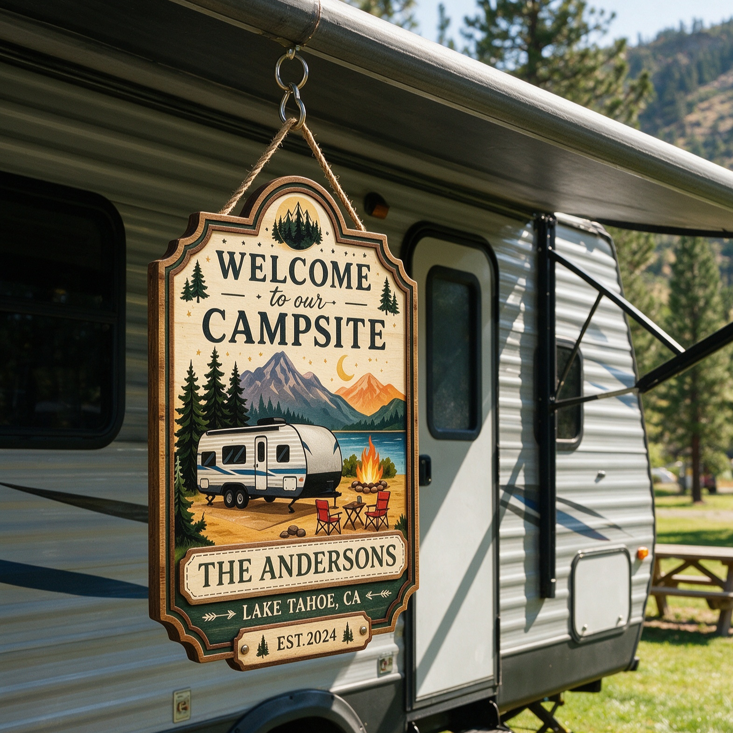 Personalized Welcome To Our Campsite RV Sign