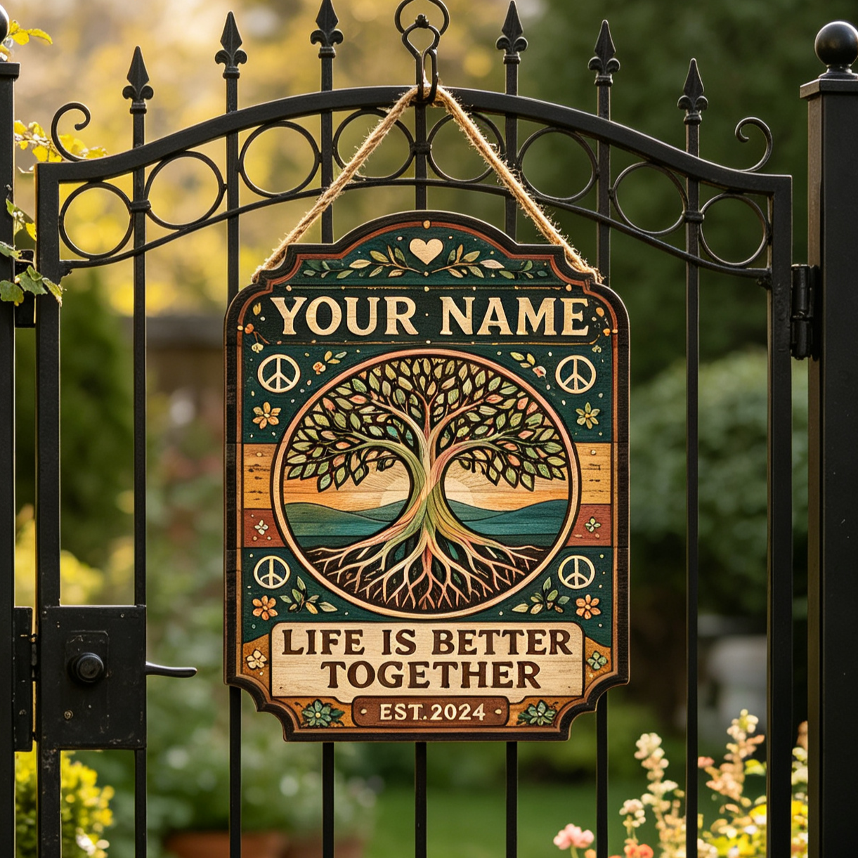 Personalized Tree of Life Family Name Sign