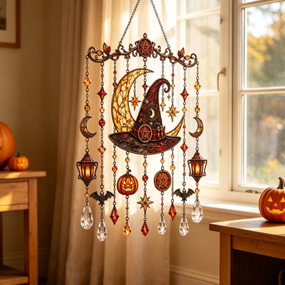 3 Styles Holiday Stained Glass Window Suncatcher Hanging